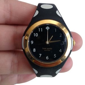 Kate Spade Women's Black and White Polka Dot Rubber Watch